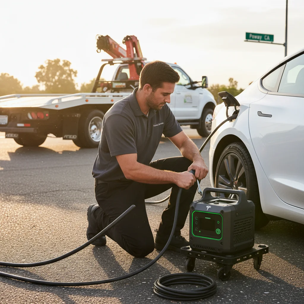A charging plug being seated in an EV port at the rear bumper